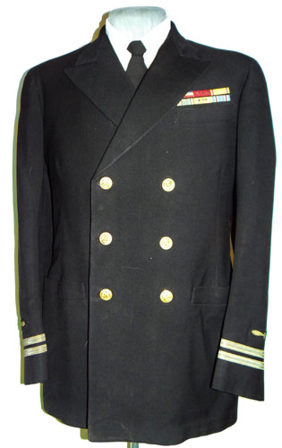 Named WW II U.S. Navy Lieutenant Torpedoman Dark Blue Coat