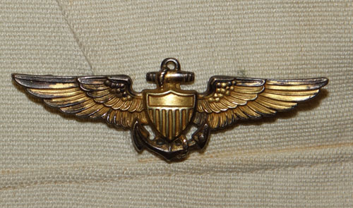 Named WW II White Dress Coat with Trousers for "LTJG" with Gold Pilot Wings