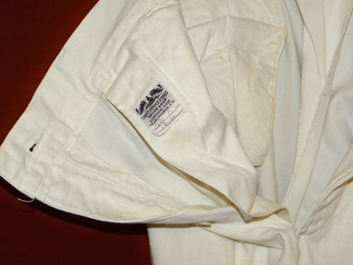 Named WW II White Dress Coat & Trousers for Ensign with Pearl Harbor Submarine Base Tailor Tag