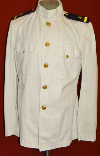Named WW II White Dress Coat & Trousers for Ensign with Pearl Harbor Submarine Base Tailor Tag
