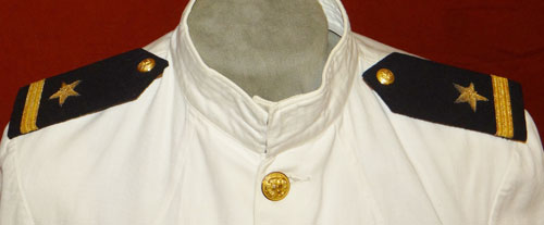 Named WW II White Dress Coat & Trousers for Ensign with Pearl Harbor Submarine Base Tailor Tag