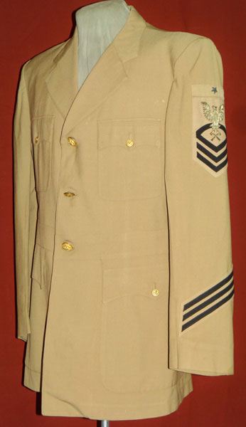 Named Korean War & Vietnam War Khaki Senior Chief Petty Officers Coat