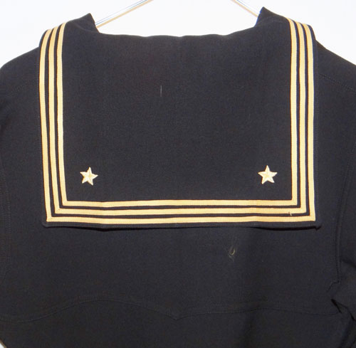Named WW II U.S. Navy Aviation Ordnance man / Aircraft Gunner "PO3" Dark Blue Jumper