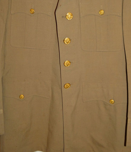 WW II U.S. Army Air Force Major’s Khaki Service Coat with Bullion Insignia