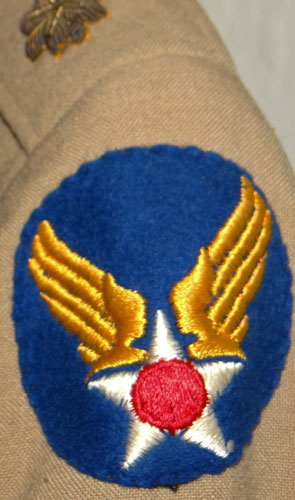 WW II U.S. Army Air Force Major’s Khaki Service Coat with Bullion Insignia