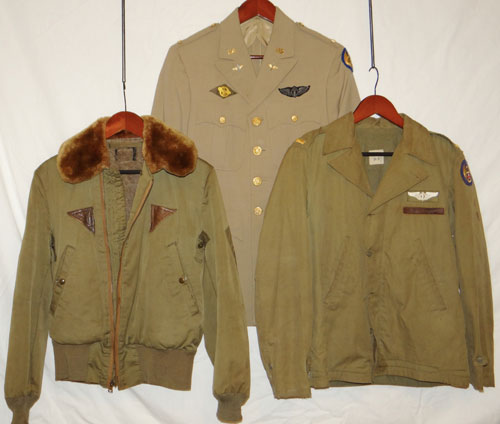 Named WW II 8th Army Air Force Service Coat, M41 Field Jacket & Type B-15A Flight Jacket