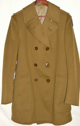 Named WW II Army M-1943 Officers Short Overcoat