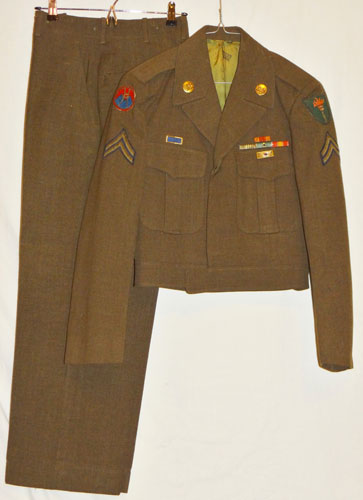 Korean War U.S. Army Ike Jacket & Trousers with Bullion Shoulder Patches