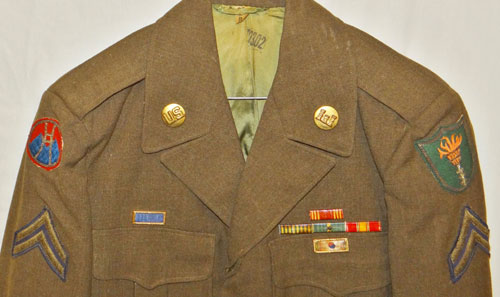 Korean War U.S. Army Ike Jacket & Trousers with Bullion Shoulder Patches