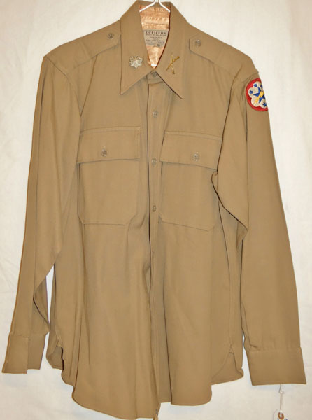 WW II Army Officer Khaki Shirt with "Western Pacific Forces" Patch WW II Army Officer Khaki Shirt with "Western Pacific Forces" Patch