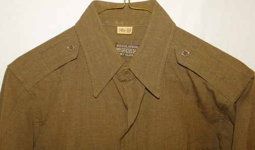 WW II U.S. Army Officer OD Wool Shirt
