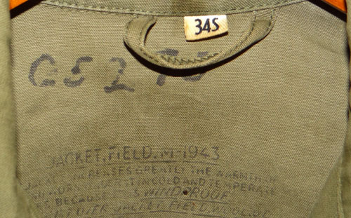 WW II U.S. Army M43 Field Jacket with Tank Destroyer Unit Patch with Sgt. Chevrons