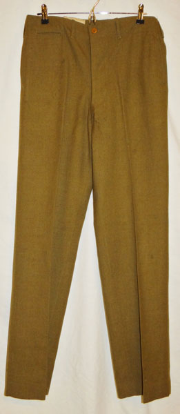 WW II U.S. Army Wool Serge OD Enlisted Service Trousers WW II U.S. Army Wool Serge OD Enlisted Service Trousers