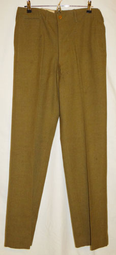 WW II U.S. Army Wool Serge OD Enlisted Service Trousers