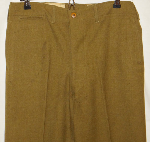 WW II U.S. Army Wool Serge OD Enlisted Service Trousers
