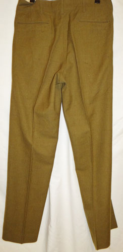 WW II U.S. Army Wool Serge OD Enlisted Service Trousers