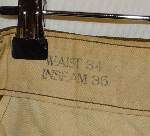 WW II U.S. Army Wool Serge OD Enlisted Service Trousers