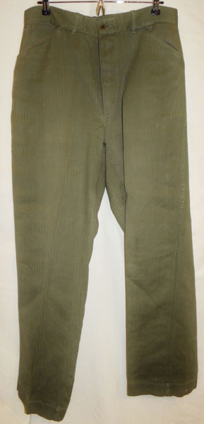 WW II USMC 2nd Pattern HBT Utility Trousers WW II USMC 2nd Pattern HBT Utility Trousers