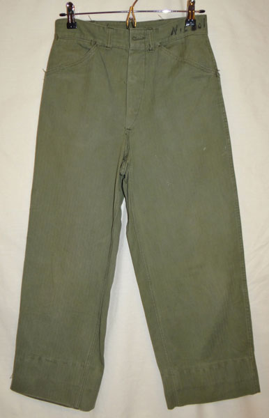 WW II USMC 2nd Pattern HBT Utility Trousers WW II USMC 2nd Pattern HBT Utility Trousers