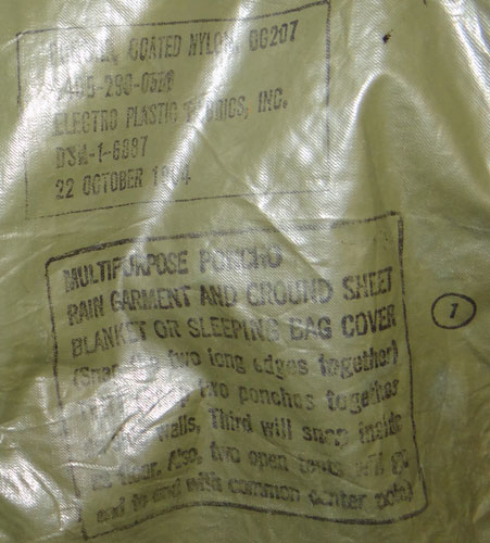 U.S. 1964 Dated Vietnam Period Poncho
